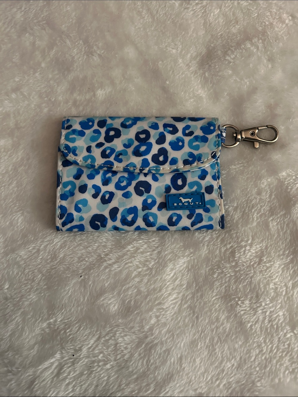 Scout Blue Leopard Print Key Pouch with Clasp